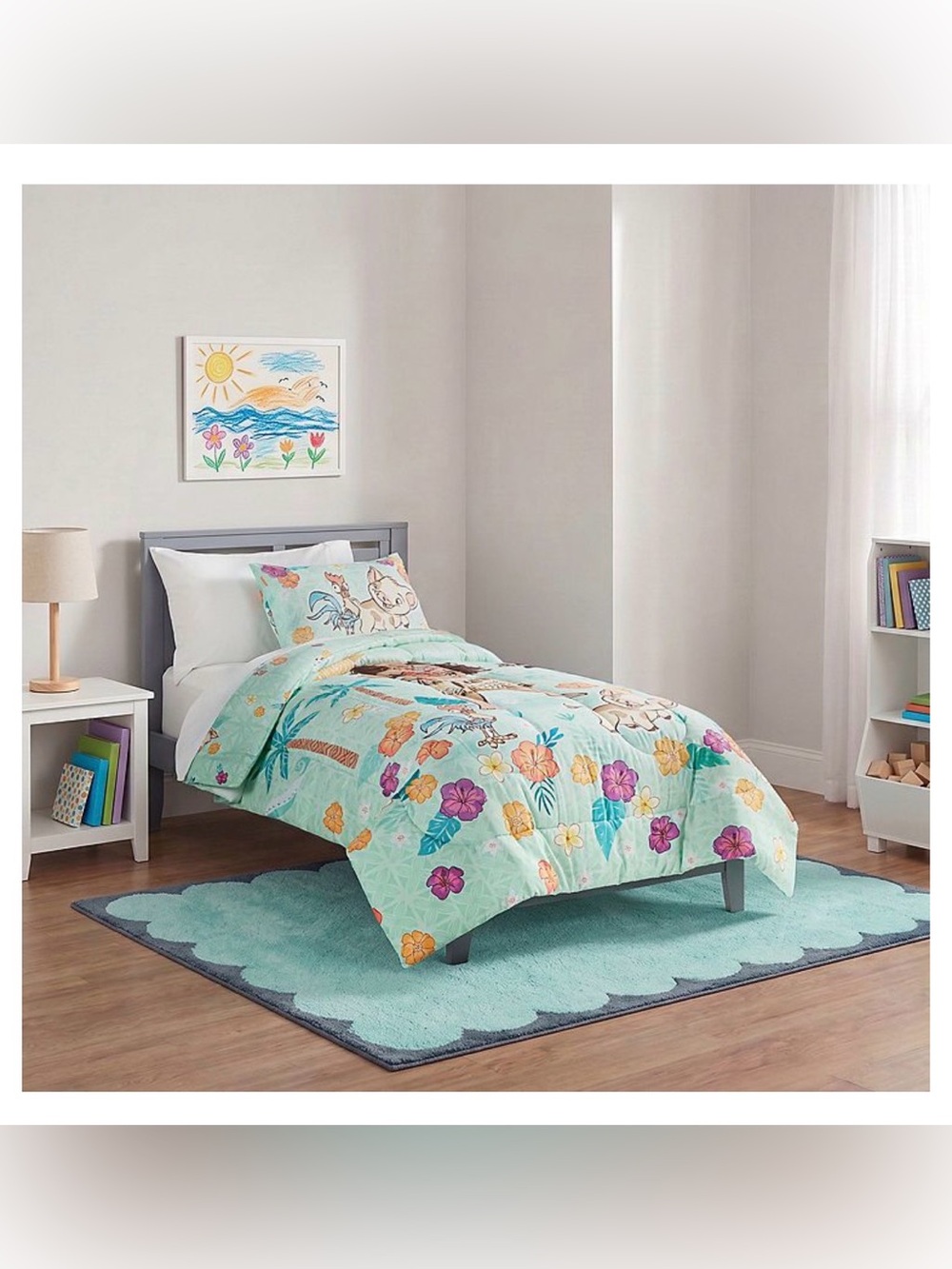 Disney Aqua Tropical Floral Kids Comforter